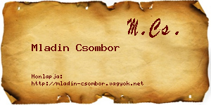 Mladin Csombor névjegykártya